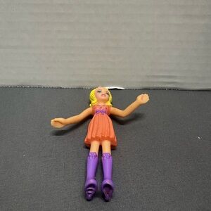 McDonald's Polly Pocket Doll with Orange Dress and Purple Boots